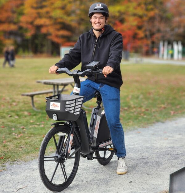 Man riding tourdec bikes